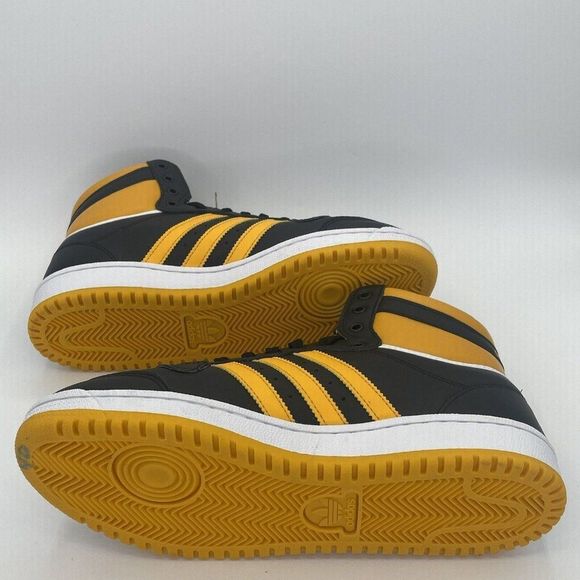 Adidas Top Ten Hi Top Mens Basketball Shoes Black Gold FZ5888 NEW - Picture 9 of 11